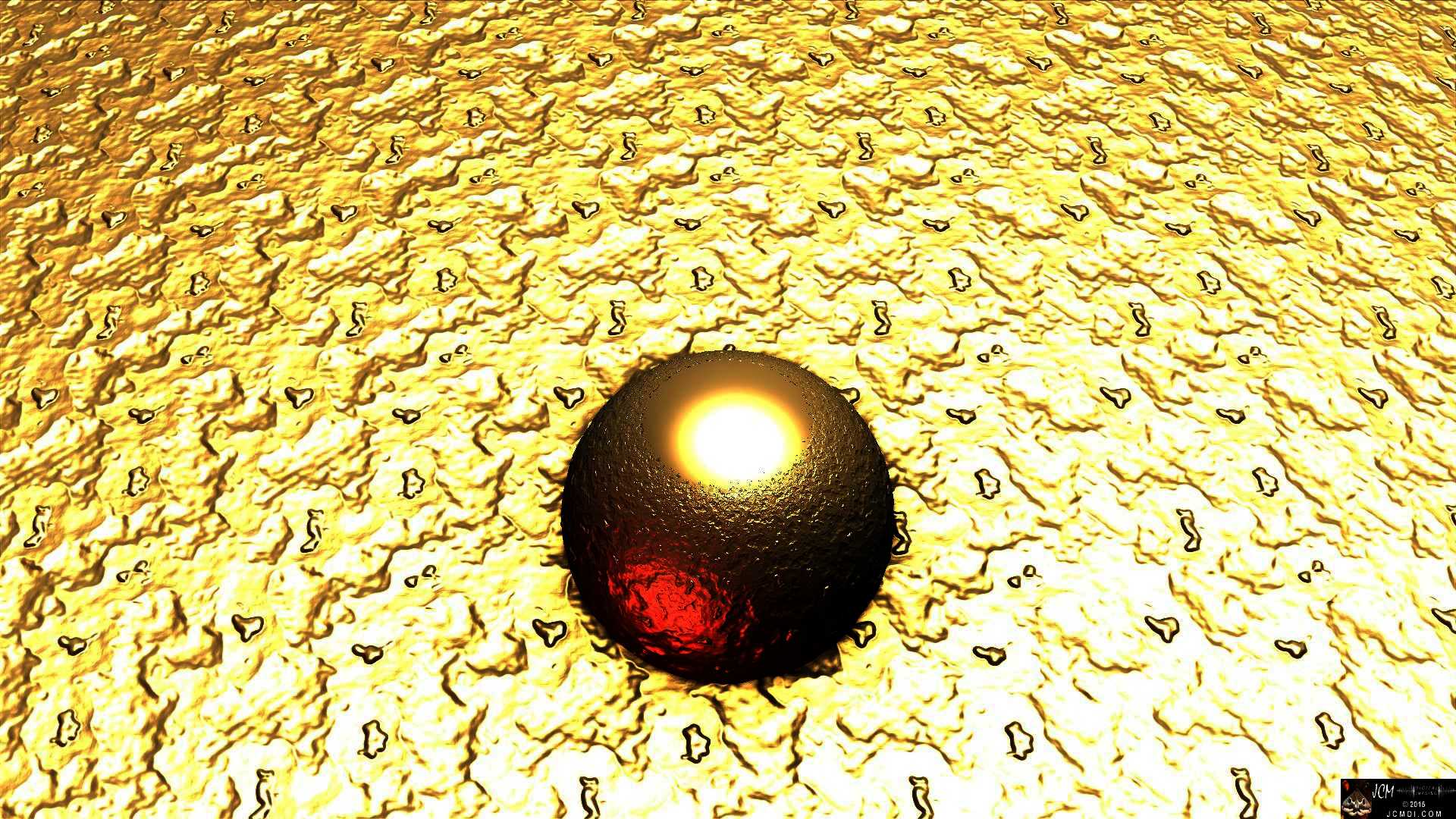 Experimental Fractal Image golden ball background wallpaper by jcmdi